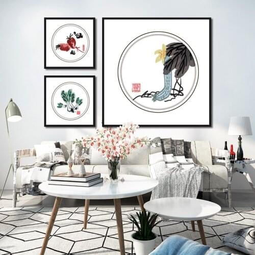 Chinese Painting Vegetables Canvas Painting Posters And Print Minimalist Wall Art For Room Kitchen Bedroom Restaurant Decor