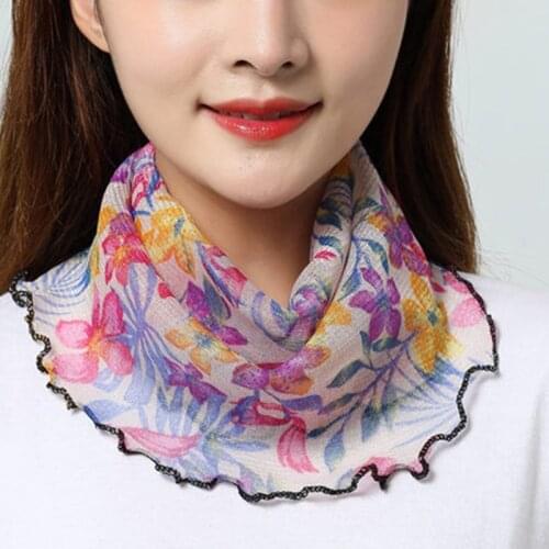 Summer Ruffle Leopard Print Neck Guard Sunscreen Headscarf Women Covering Face Cycling Silk Scarf Gold Wire Hanging Ears Bib P53