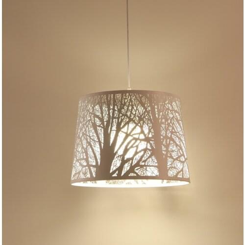 Chandelier modern minimalist wrought iron single head creative wood personality hollow carved restaurant chandelier