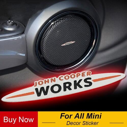Metal MINI JCW John WORKS Sticker Emblem Decor For Mini Cooper One Countryman R50 R52 F55 F56 R55 R56 R60 F60 Car Accessories