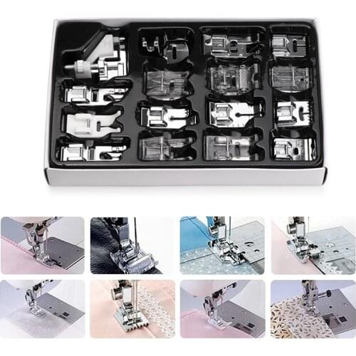 16pcs Sewing Machine Presser Foot Feet Kit Set With Box Brother Singer Janom Sewing Machines Foot Tools Accessory Sewing Tool