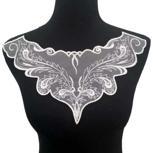 Fashion lace fake collar decoration chest applique DIY clothing supplies sewing clothes organza material fabric 1 piece for sale