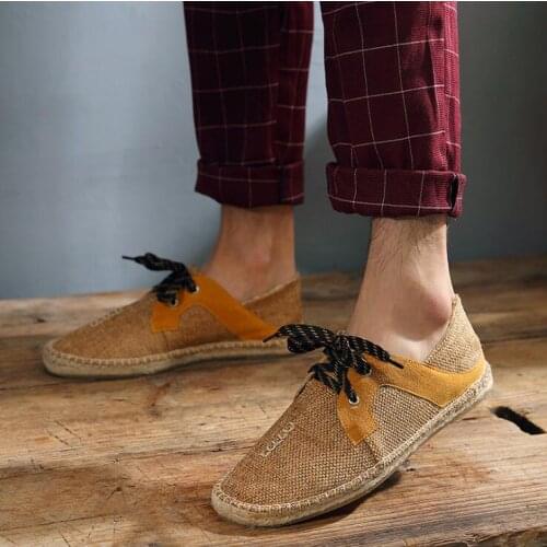 2020 New Fashion summer fabricmale casual Canvas Hemp Insole Fisherman Light Shoes men Espadrille Flats Shoes II-07Z