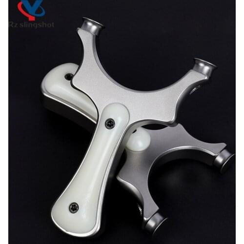Stainless Steel Hunting Slingshot with Flat Rubber Band High Precision Removable Titanium Alloy Head Catapult Outdoor Shooting