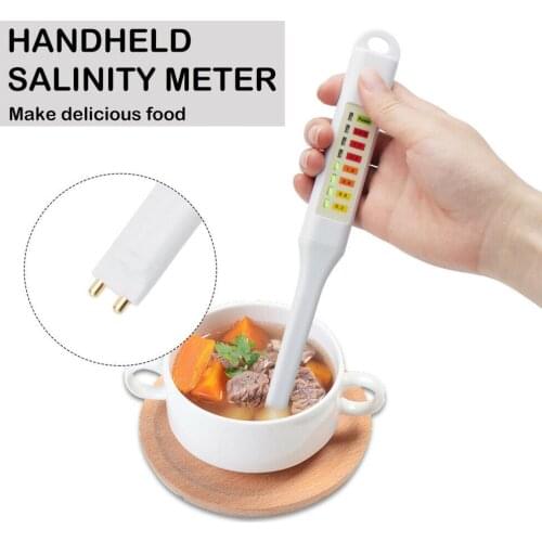 ABS Handheld Concentration Meter White Portable Measure Electronic Food Salt LED Detector Salinity Tester Analysis Easy Operate