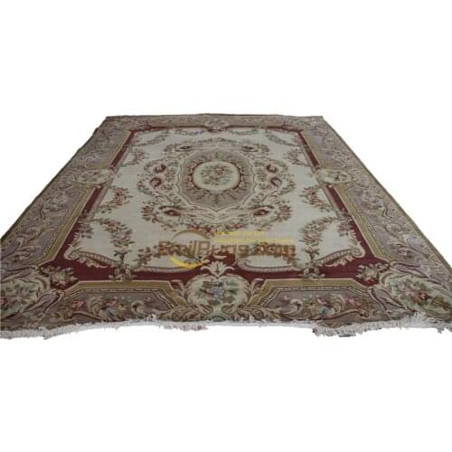 Hand Made French Garden Savonnerie Design Rug Nice Chinese Wool Large Vintage Style Runner Rugs For Living Room