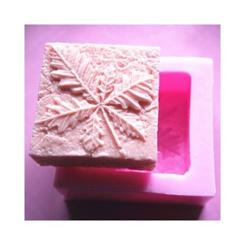 Silicone soap mold FM449 Maple Leaf square shape Handmade cake chocolate clay mould wholesale mould tools