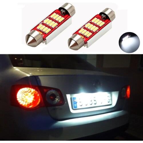 2pcs Canbus Festoon 36mm LED Bulb C5W 4014 SMD Lamp Car License Plate Lights For Volkswagen VW Golf 3 4 5 6 Passat B6 B5 3c Polo