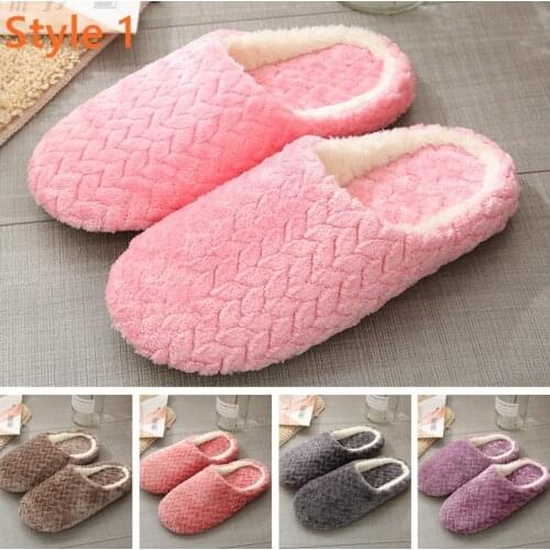 Slippers Women Indoor Warm Plush Home Slipper Autumn Winter Shoes Woman House Flat Floor Soft Slient Slides for Bedroom