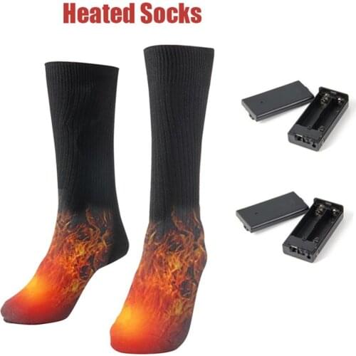 3V Thermal Cotton Heated Socks for Men Women with Battery Case Winter Foot Warmer Electric Socks Warming Socks
