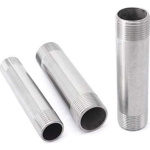 304 stainless steel outer wire extension pipe wire joint DN15 20 25 length 50 60 80 100 120 150 200 300 400 500 600 800 1000