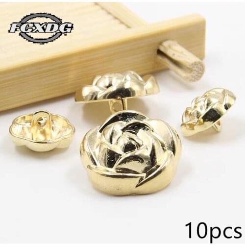 Vintage Rose Flower Decorative Buttons for Clothing Golden Buttons for Shirt Decorative Buttons for Crafts Sewing Accessories