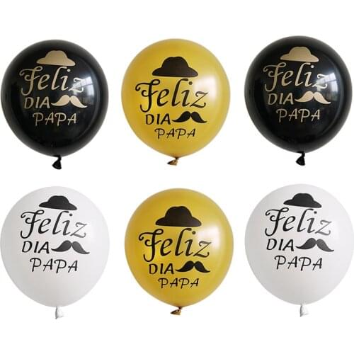 10pcs 12inch Spanish Happy Fathers Day Helium Globos Feliz Dia Super Papa Foil Balloons father mother Party Decoration Baloes