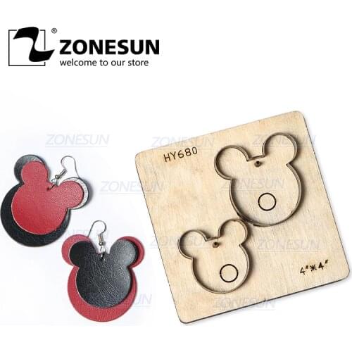 ZONESUN T5 DIY Custom Cutter Leather Earring Cutting Die Leather Cut Out Earring For Steel Rule Die Cutting Machine Press Tools