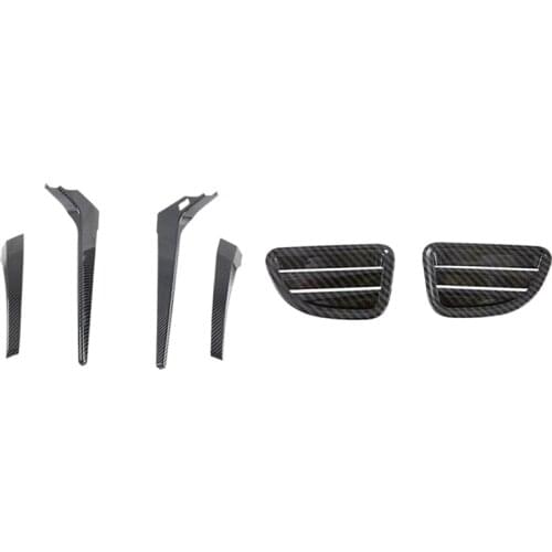 1set for Mitsubishi Pajero Sport 2020 Left Hand Drive Gear Shift Knob Frame & 2x Front Upper Air Vent Outlet Cover Trim