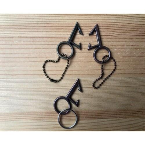 1000pcs/lot Retro Ring Beer Bottle Opener Metal Keyring Opener Small man Keychain bottle openers for promotional gift