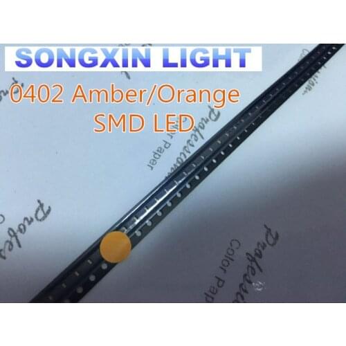 1000 pcs SMD SMT 0402 Ultra Bright Orange/Amber LED lamp light 600-610NM 1005 Amber color 1.0*0.5*0.35mm
