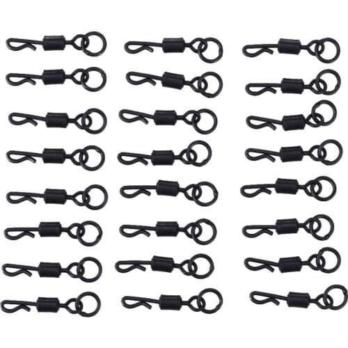 25pcs Q-Shaped 4# Swivel for Carp Fishing Tackle Quick Change Connector Rolling Swivel Fish Accessories For Carp Fishing
