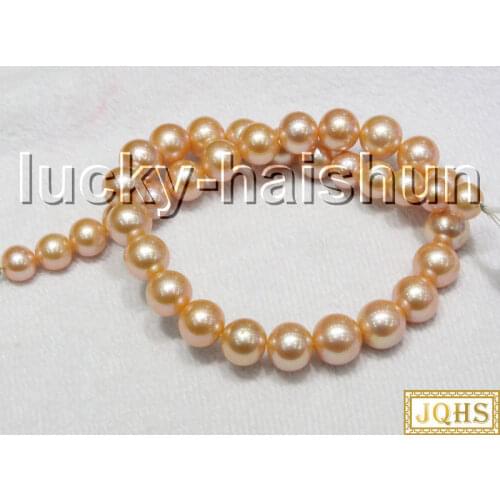 AAA NATURAL 14MM ROUND PINK SOUTH SEA PEARL EARRINGS 14K SOLID GOLD CLASP C46
