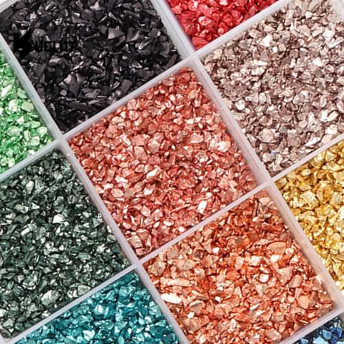2*4mm Crushed Glass Craft Glitter for Resin Crushed Glass Irregular Metallic Sprinkles Chunky Glitter Shiny Nail Sequins