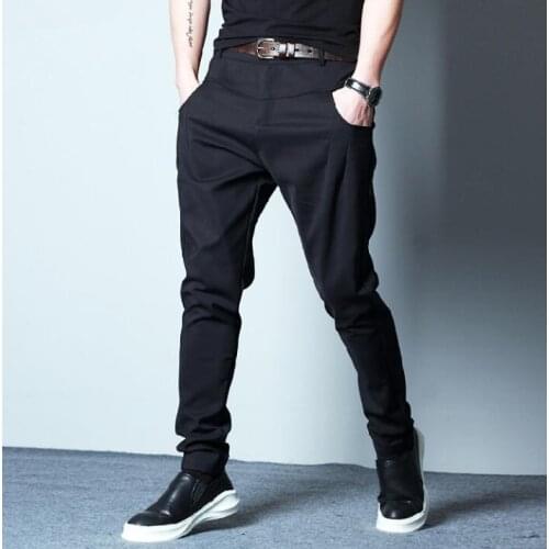 Summer thin slim personality fashion men skinny pants casual harem pant men feet trousers pantalones hombre cargo pantalon homme