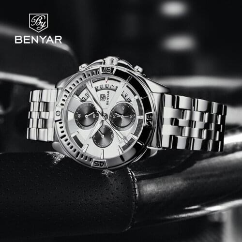 BENYAR Watch For Men Top Brand Luxury Men Quartz Wristwatches Multifunctional Chronograph Waterproof Military Relogio Masculino