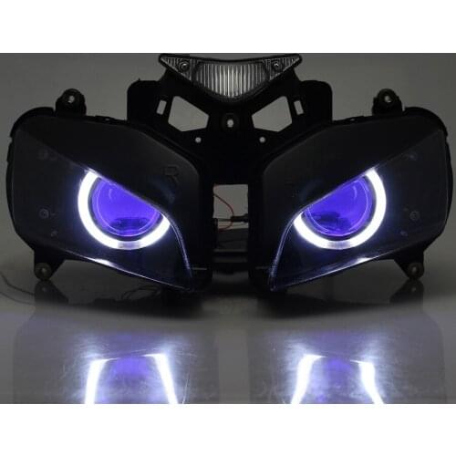 Motorcycle HID Projector Assembly Headlight White Angel Blue Demon Eyes Headlamp For Honda CBR1000RR CBR1000 RR 04-07