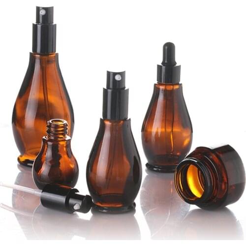 50/100ml Dark Brown Dropper Essential Oil Bottle Lotion Bottle Perfume Bottle Trial Sample Cosmetic Glass Bottle Sub-Bottle