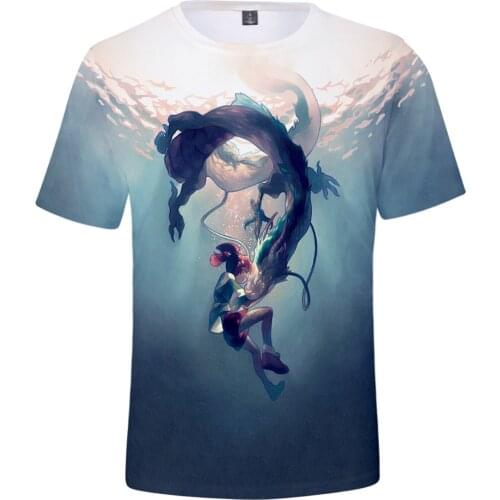 Spirited Away Anime Movie Ogino Chihiro 3D T-shirt Men/Women Summer Hip Hop Casual T Shirt Short Sleeve Clothes