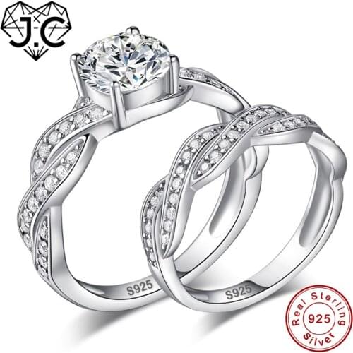J.C Wedding Enagement Fine Jewelry 3.36CT White Topaz Cubic Zirconia 925 Sterling Silver Ring Size 6 7 8 9 For Women Jewelry
