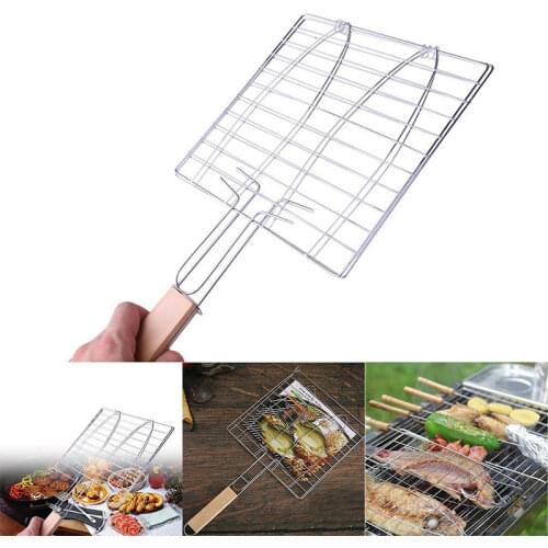 JX-LCLYL BBQ Fish Grill Basket Barbecue Fish Meat Grilling Basket Grill Tongs