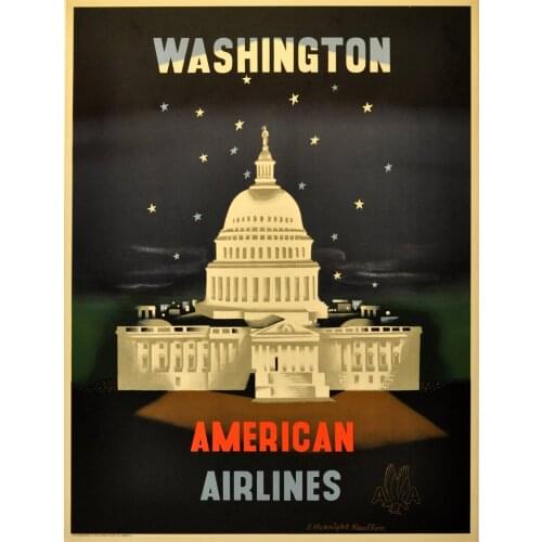 Washington America City Maps Pop Retro Vintage Kraft Travel Poster Canvas Painting DIY Wall Sticker Home Bar Posters Decoration