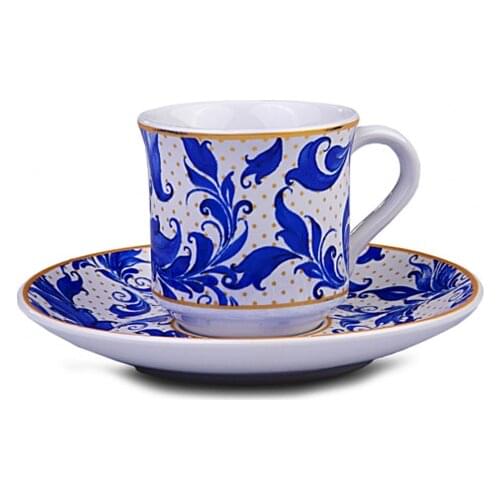 Karaca Apricot Coffee Cups and Saucers For 6 Person Gift For Special Days Made in Turkey %100 Original