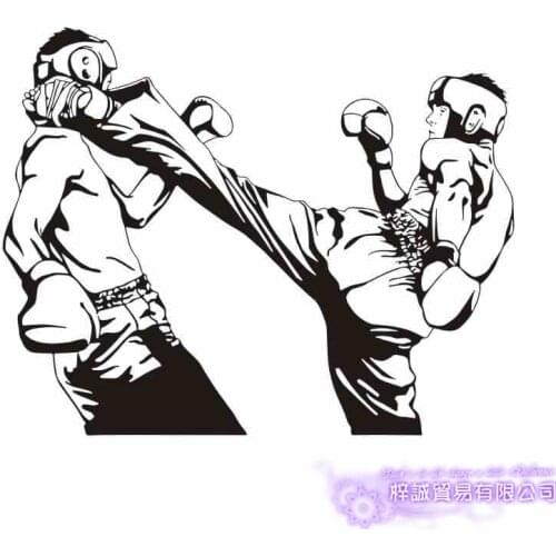 MMA Wall Sticker Taekwondo Kick Play Decal Free Combat Posters Vinyl Striker Wall Decals Decor Mixed Martial Arts Car Decal