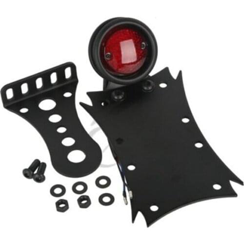Motorcycle Red Tail Light Horizontally Vertically Mount License Plate Bracket For Harley Chopper