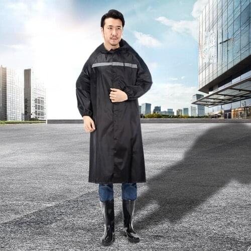 Men Reflective Raincoat Jacket Travel Hooded Motorcycle Thicken Raincoat Overall Waterproof Chubasquero Hombre Rain Gear DK50RC