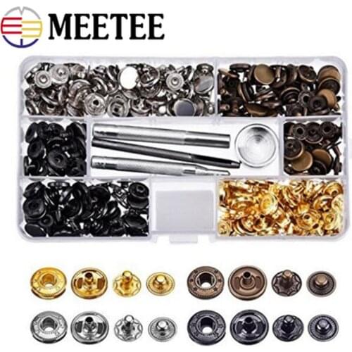 Meetee 12mm 40/80/100/120/140set Pure Copper Snap Button+Installation Tool Down Jacket Clothing Fastener Buckle Accessory AP644