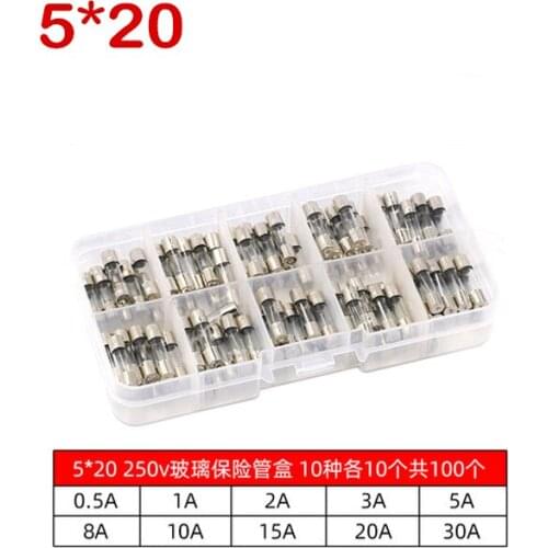 Boxed Set 5x20mm 6x30mm Quick Blow Glass Tube Fuse Assorted Kits,Fast-blow Glass Fuses