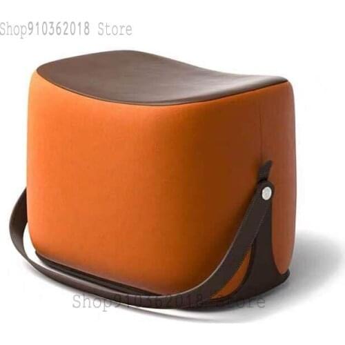 Low Stool Creative Portable Saddle Stool Modern Nordic Fabric Sofa Supporting Foot Pedal Live Room Shoe Changing Stool Entrance