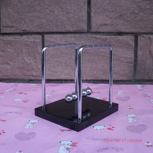 New Wooden Base Metal Frame NewtonS Cradle Balance Ball Newton Pendulum Perpetual Motion Physics Model Teaching Props Equipment