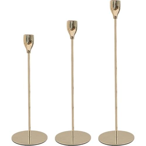Candle Holder Simple Assembly Holders Candlestick Stand Gold Single-head Tabletops Durable It Is Not Easy To Shake Iron