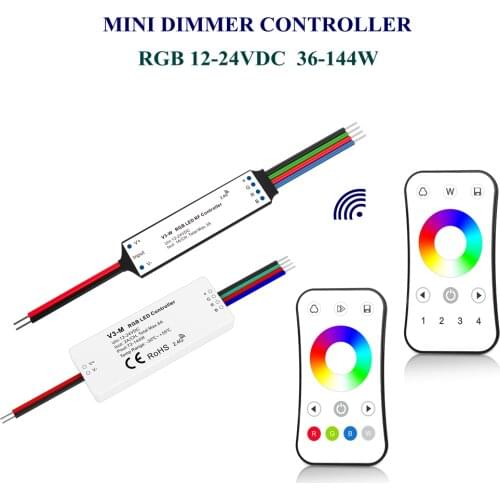 V3-W V3-M R8 R8-1 RF Wireless Mini Dimmer Controller RGB Touch Wheel Remote 12-24VDC 36-144W Support 5m Led Strip