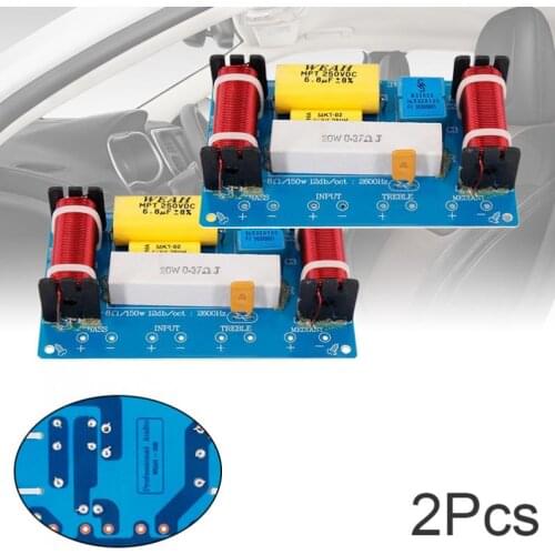 2pcs 12V 120W Speaker 3 Way Audio Frequency Divider Loudspeaker 3 Unit Crossover Filters