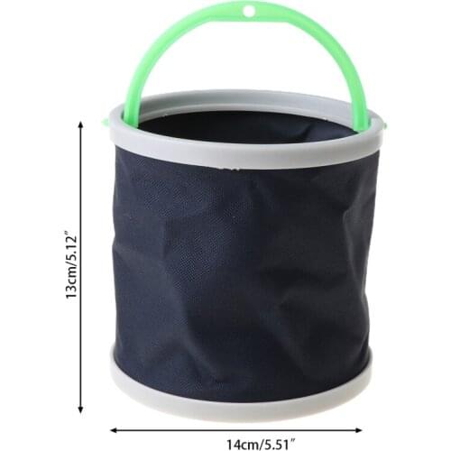 Fishing Bucket Canvas Round Folding Outdoor Portable 14cm Storage Camping Hiking