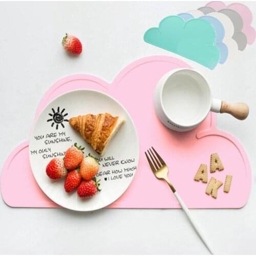 Silicone Placemats Food Grade Insulation Reusable Table Pad For Dining Cloud Waterproof Plate Mat For Kids Baby Kitchen Gadget