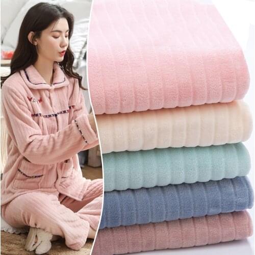 Super Soft Quilted Flannel Fabric For Beds Solid Striped Mink Throw Sofa Cover Bedspread Winter Warm Fabric