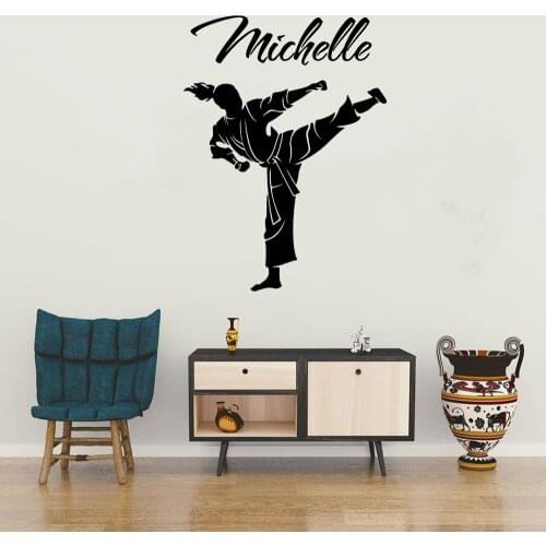 Thai Karate Sticker Boxing Muay Taekwondo Kick Play Posters Wall Decals Decor Vinyl Striker DW7059