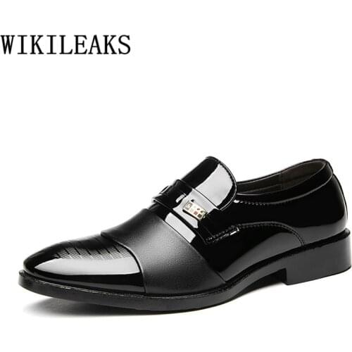 Office Shoes Men Office Shoes Italian Brand Plus Size Dress Patent Leather Loafers Men Leather Shoes for Men Formal Slip Dress