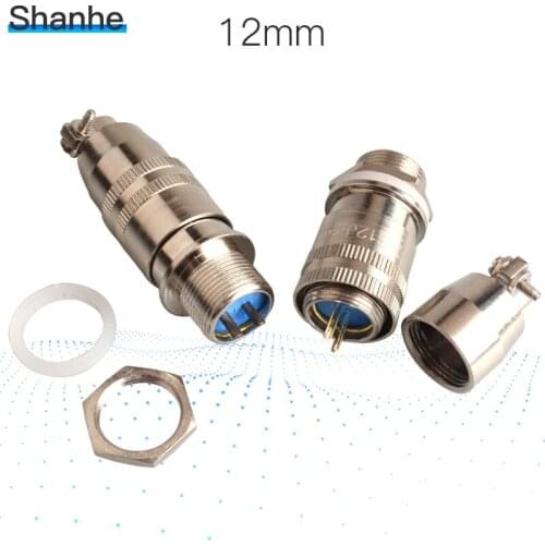 XS12 2pin male and female pin Aviation plug,circular connector Socket Plug Diameter 12mm