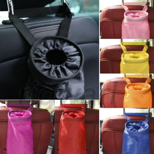 Car Seat Back Garbage Bag not Disposable Trash Rubbish Litter Box Black Color